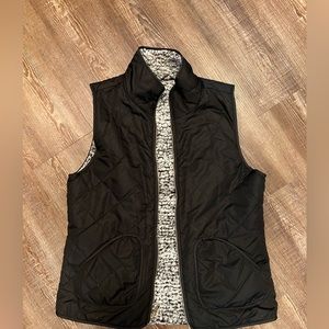 Black puffer vest, reversible